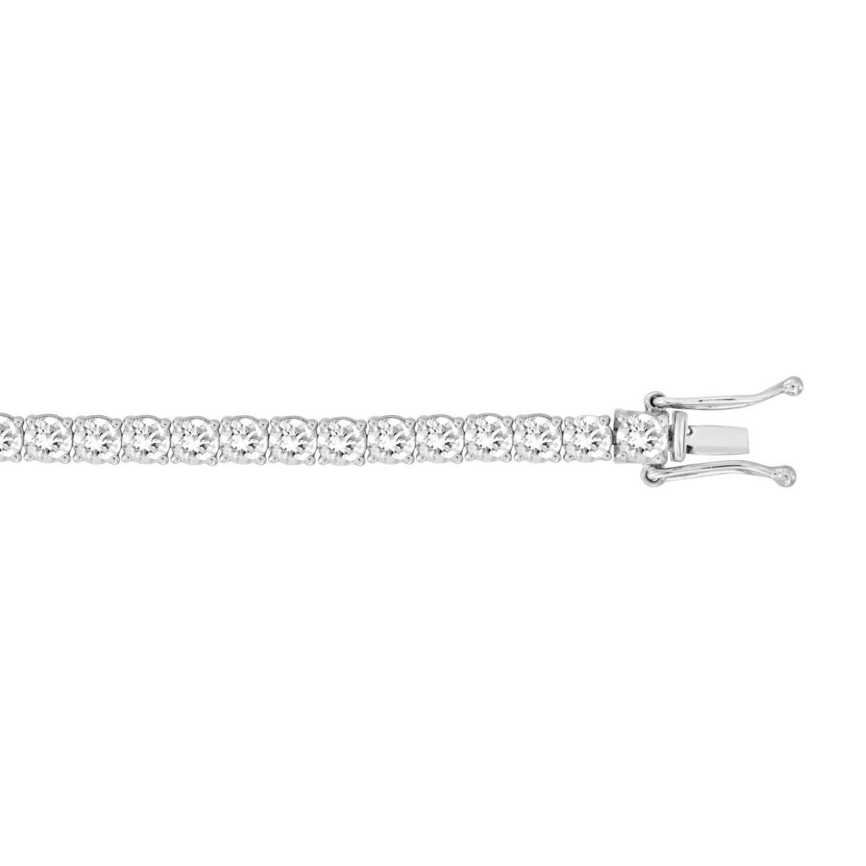 14K White Gold Ladies LAB Round DIAMOND 7CTW Bracelet