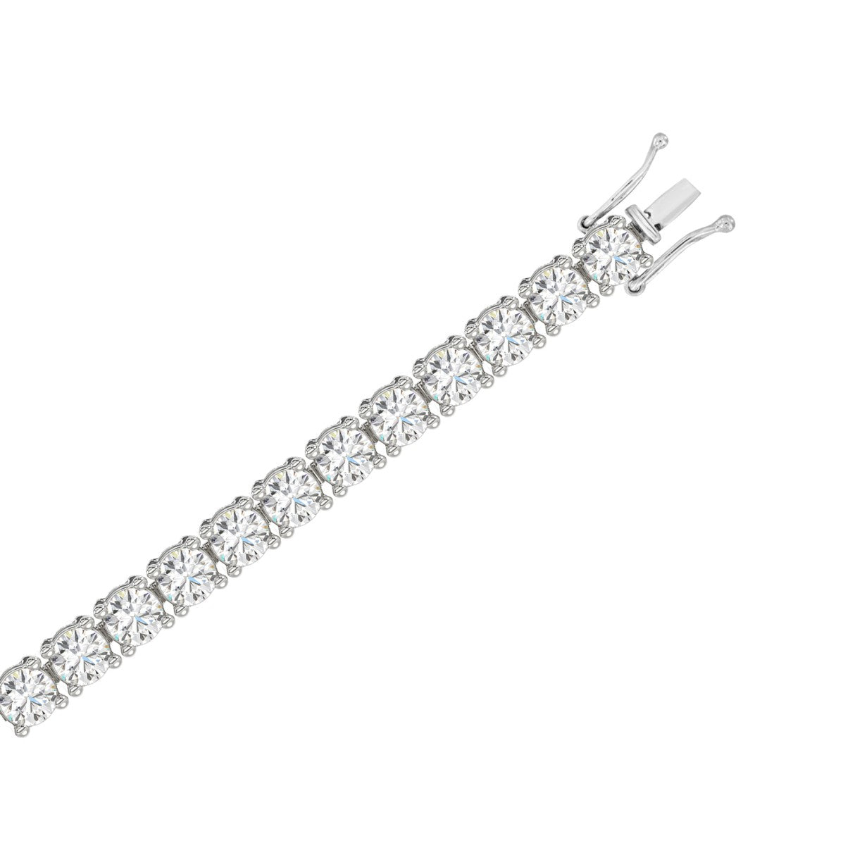14K WHITE GOLD LAB ROUND DIAMOND 3CT LADIES BRACELET