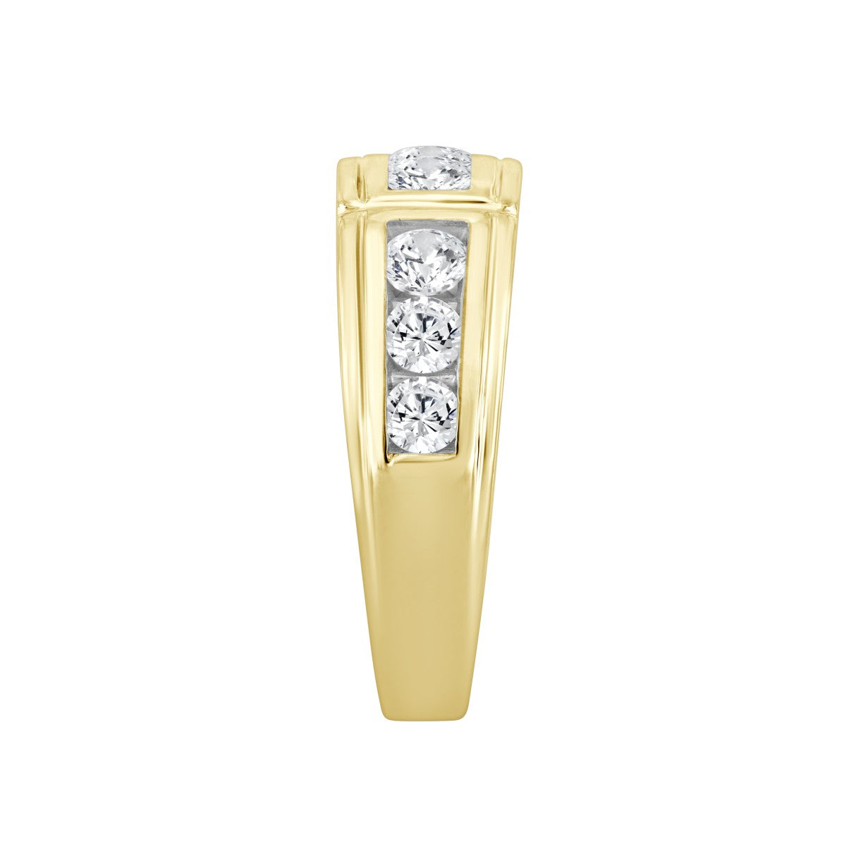 MEN'S RING 1 1/2CT ROUND DIAMOND 14K YELLOW GOLD