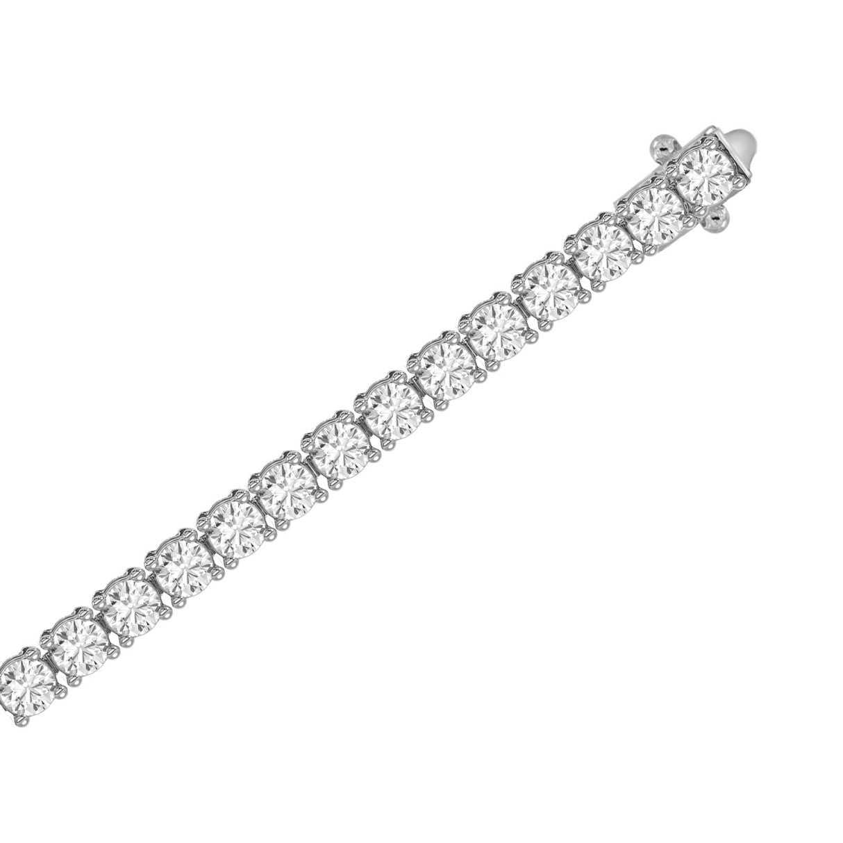 LADIES TENNIS BRACELET 12 1/2CT ROUND DIAMOND 14K WHITE GOLD