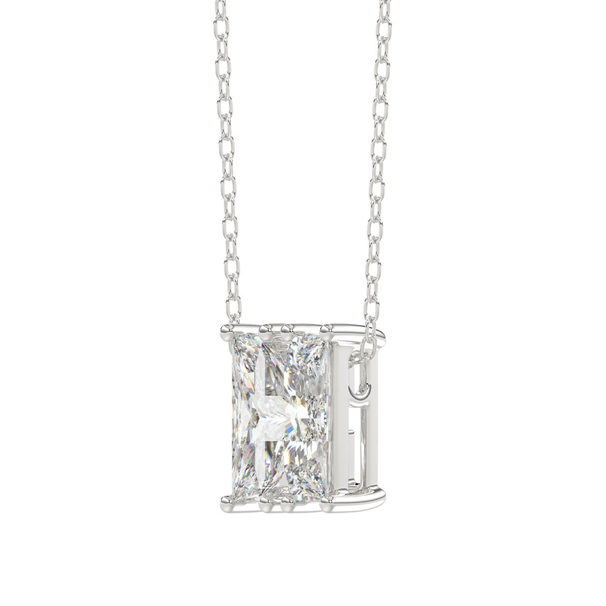 10K WHITE GOLD 1 1/3CT FANCY CUT ALPHABET DIAMOND LADIES PENDANT WITH CHAIN
