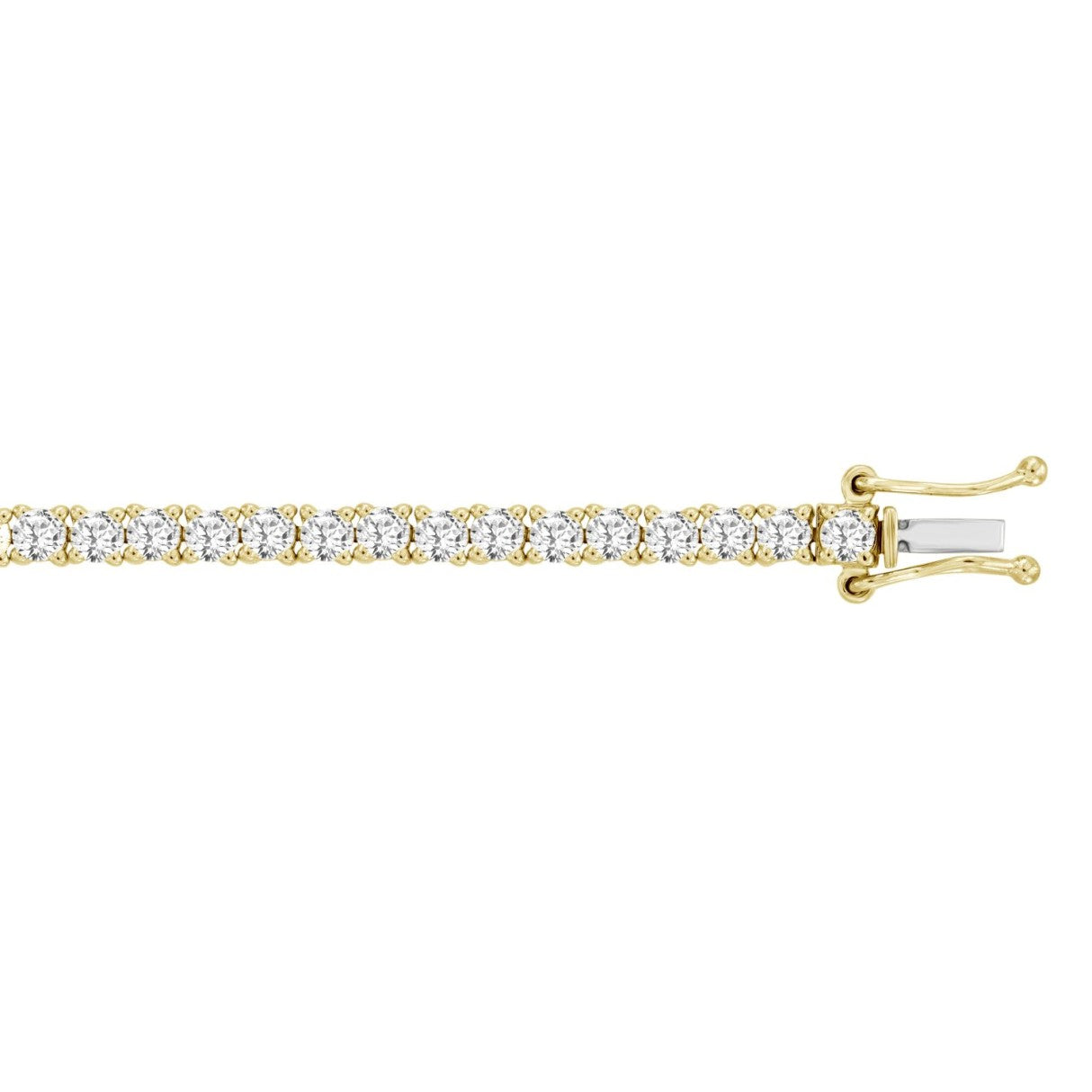 14k Yellow Gold LAB Round DIAMOND 5CTW Bracelet