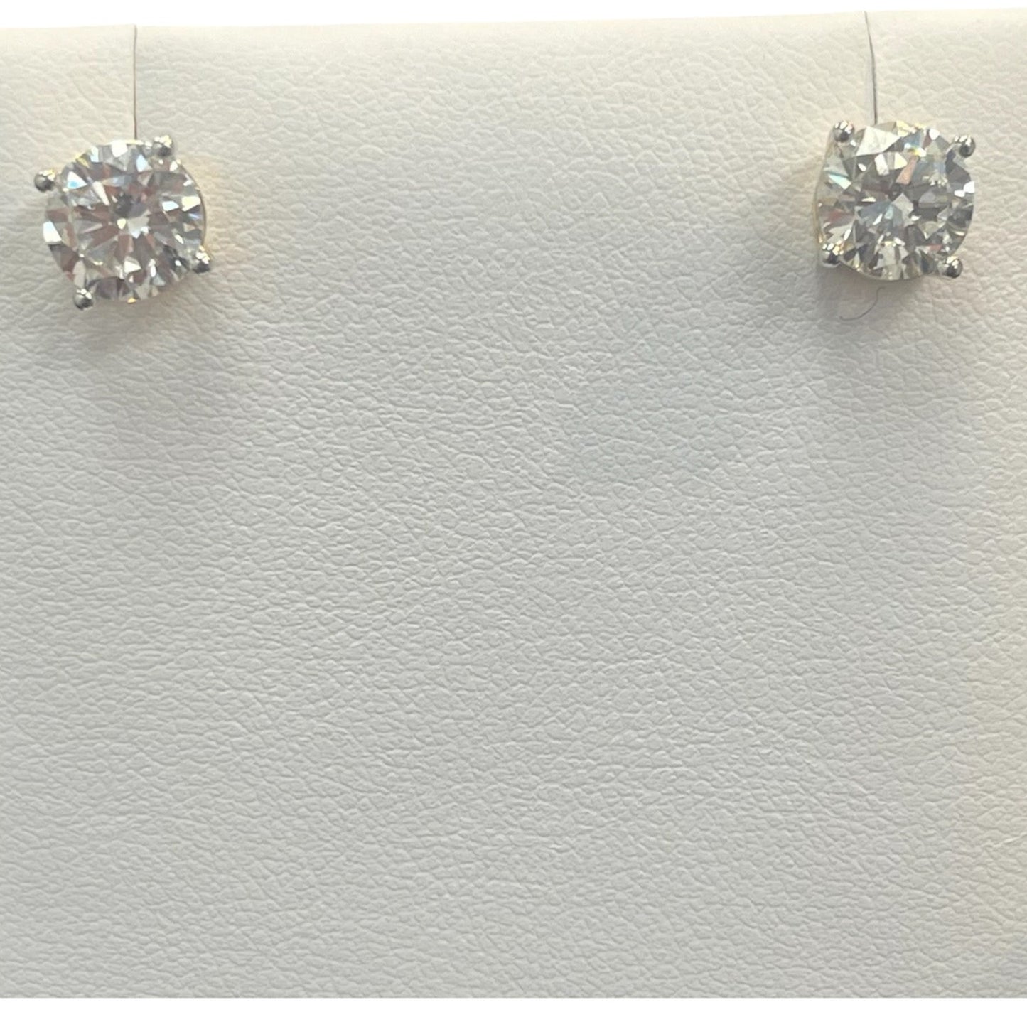 14k Yellow Gold LAB Round Solitaire DIAMOND 3.00CTW Studs