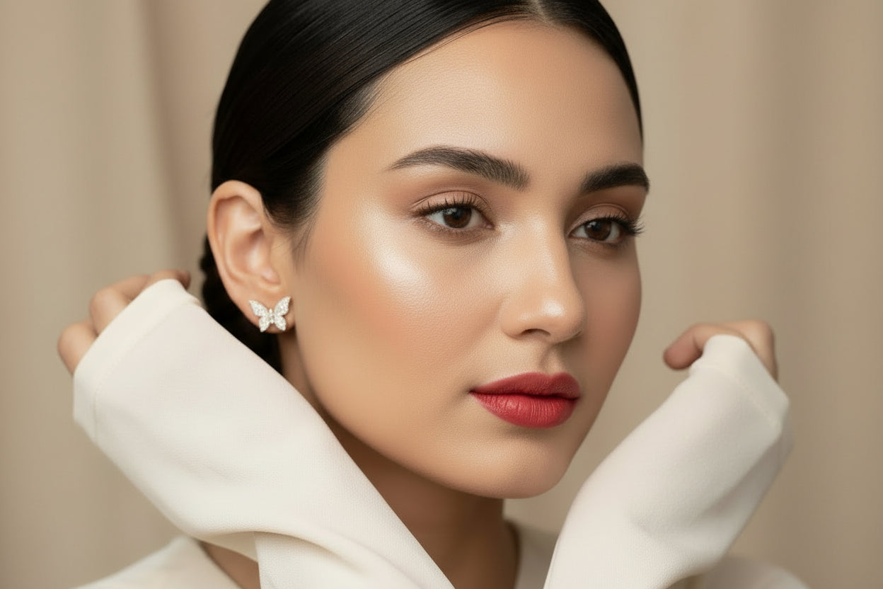 10k Yellow Gold Butterfly DIAMOND 0.15CTW Studs