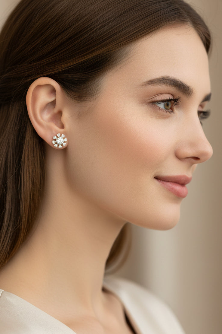 10k Yellow Gold Snowflake DIAMOND 0.30CTW Studs