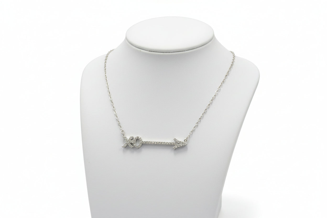 10k White Gold Arrow DIAMOND 0.15CTW Necklace