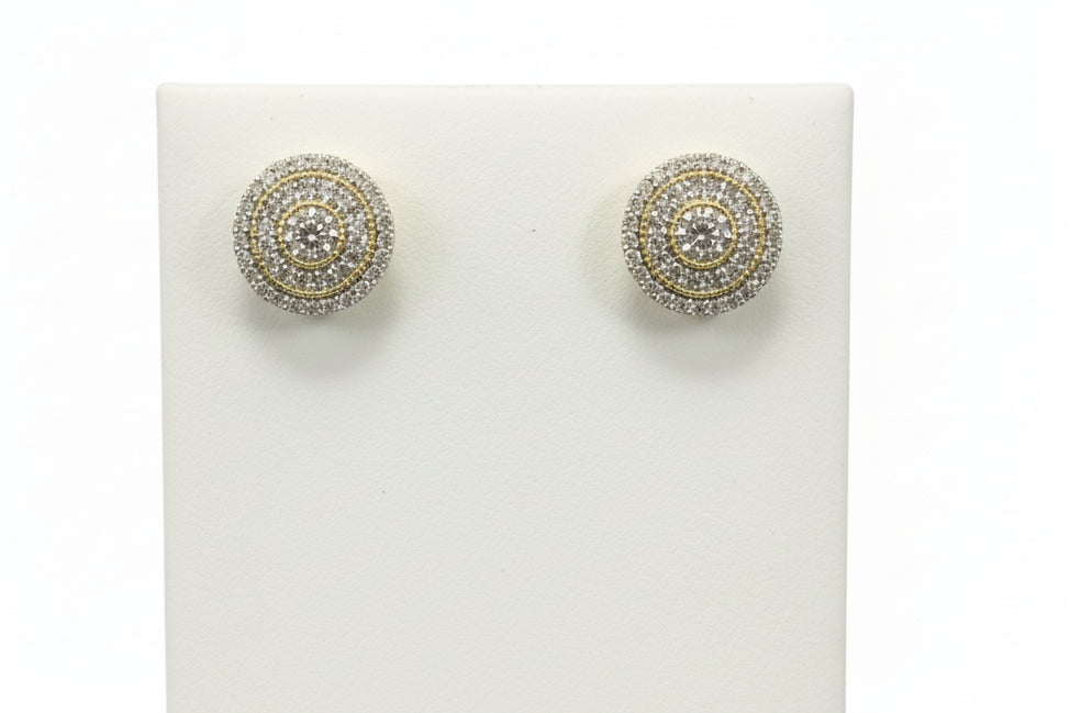 10k Yellow Gold Round Cluster DIAMOND 0.50CTW Earings