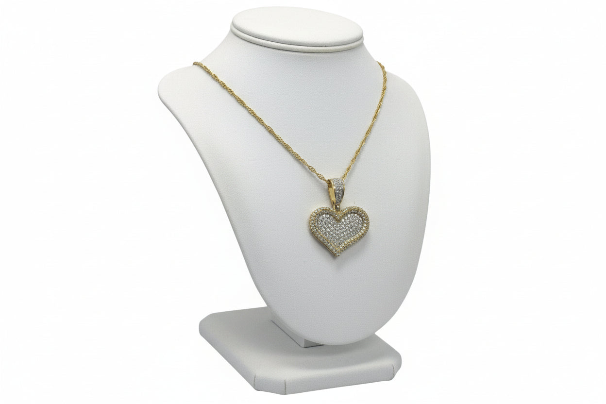 10k Yellow Gold Heart DIAMOND 0.48CTW Necklace