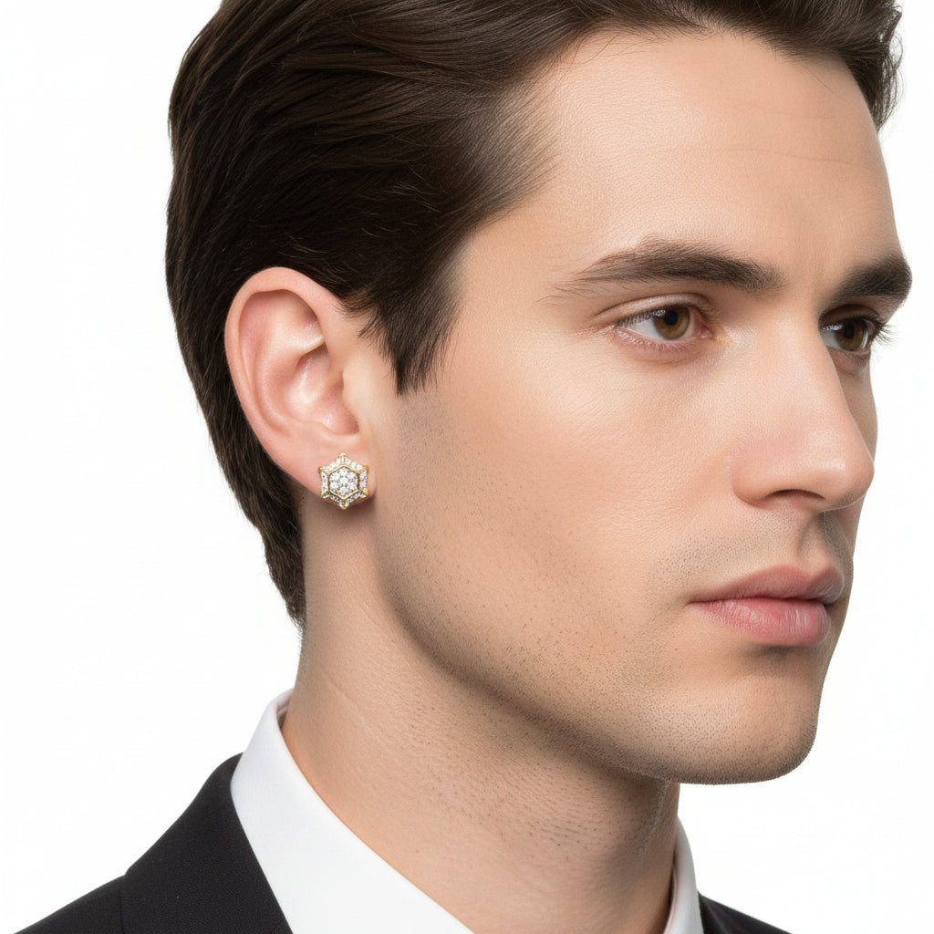 10k Yellow Gold Star DIAMOND 0.40CTW Earimgs