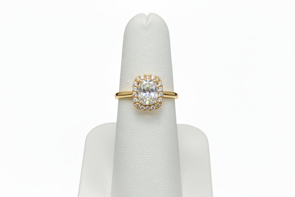 14k Yellow Gold Radiant Moissanite 0.55CTW Ring