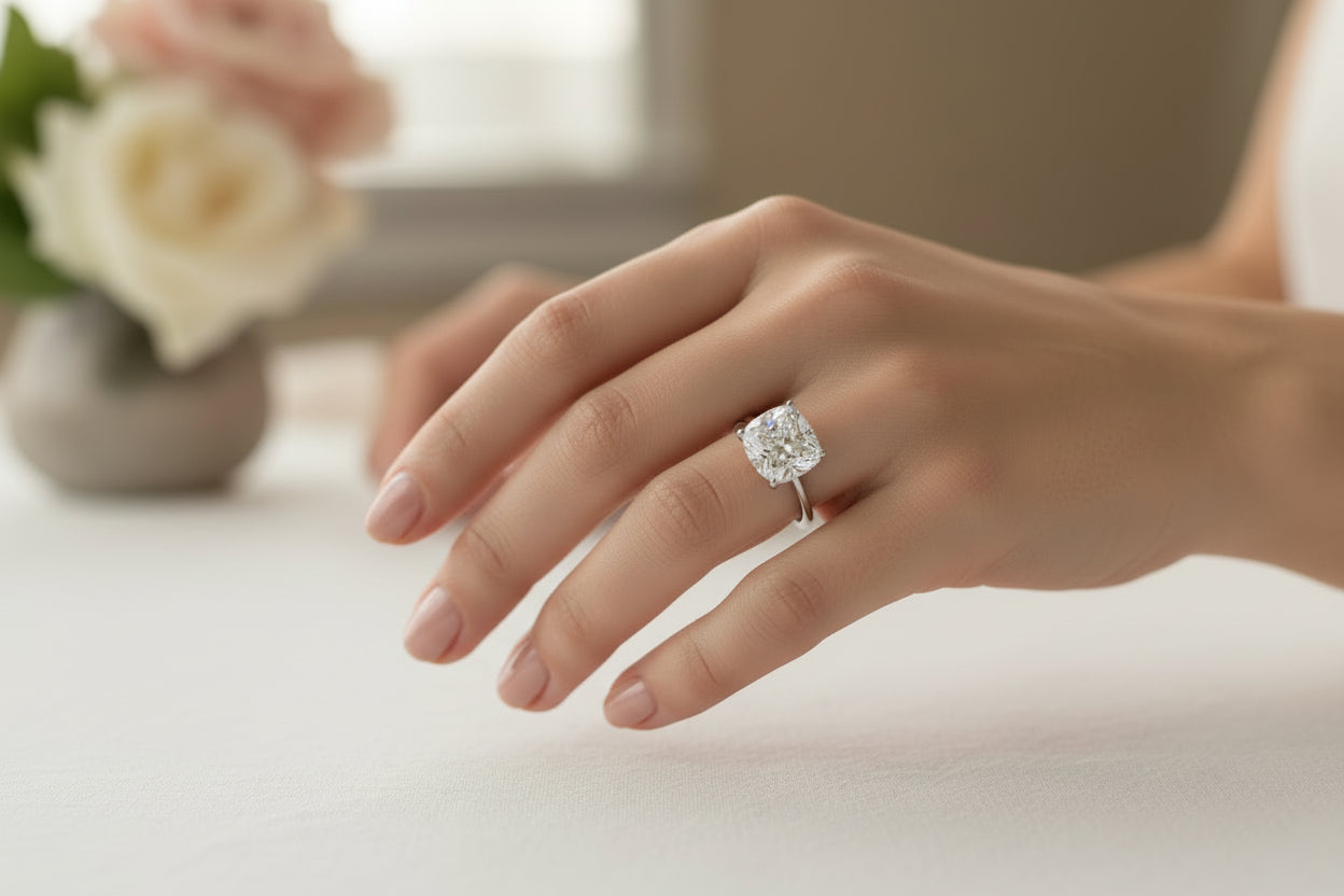 925 Silver Cushion Cut Moissanite 2.00CTW Ring