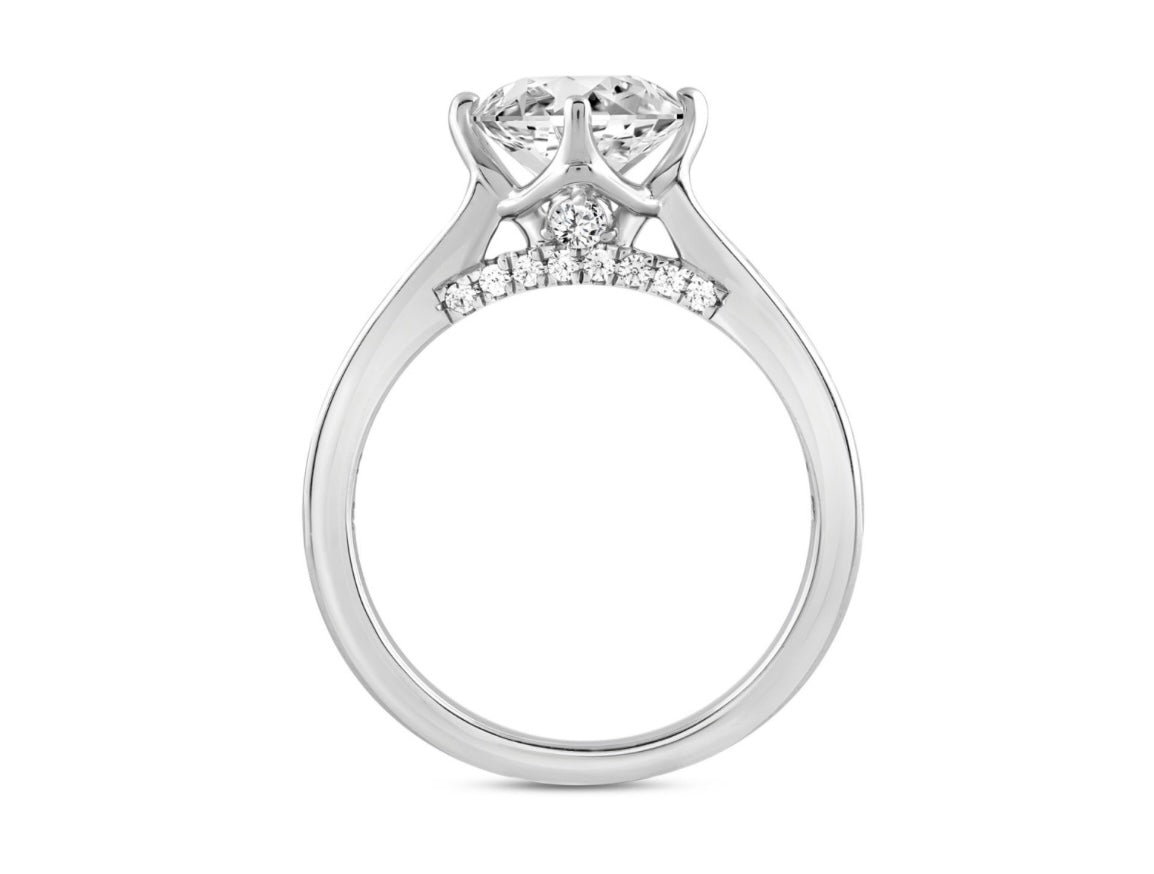 LADIES RING 2 1/2CT ROUND/BAGUETTE DIAMOND 14K YELLOW GOLD (CENTER STONE ROUND DIAMOND 2CT )