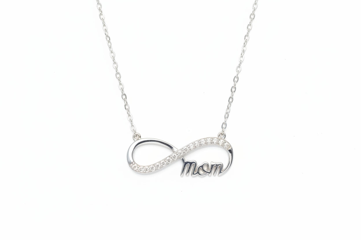 925 Silver Mom/ Infinity Necklace cz
