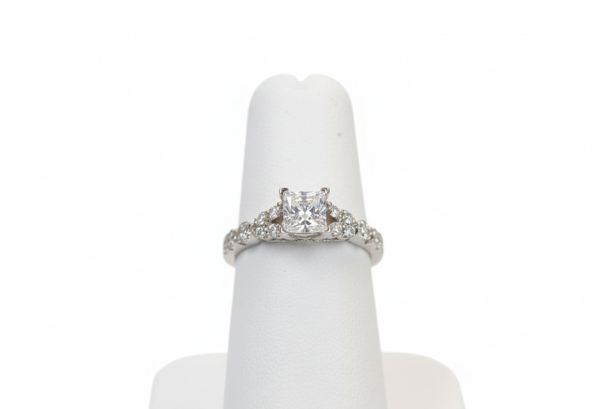 14k White Gold Princess Cut LAB Ring Diamond 2.41CTW