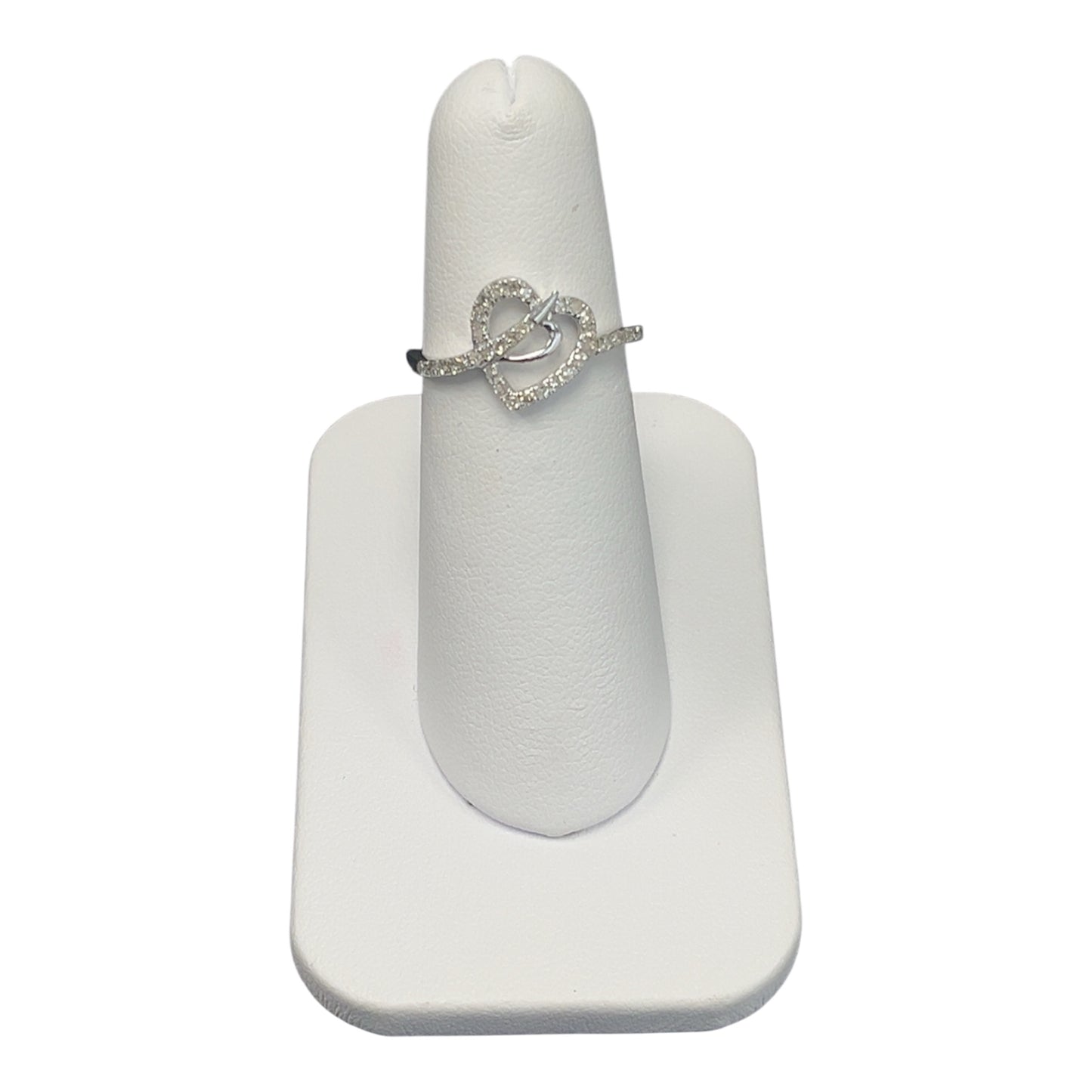 10k White Gold Heart DIAMOND 0.25CTW Ring