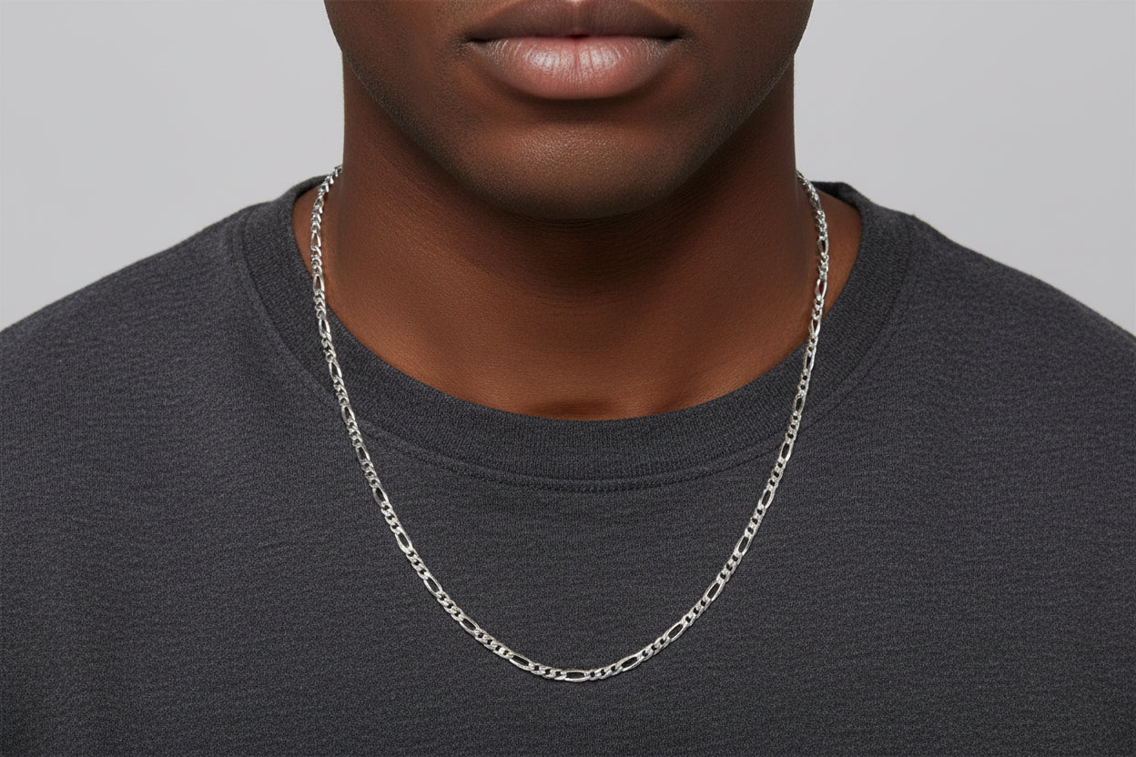 Sterling Silver 5.5mm Figaro Chain Necklace