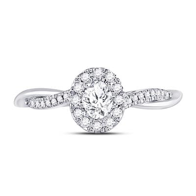 14K WHITE GOLD OVAL DIAMOND SOLITAIRE BRIDAL ENGAGEMENT RING 1/3 CTTW (CERTIFIED)