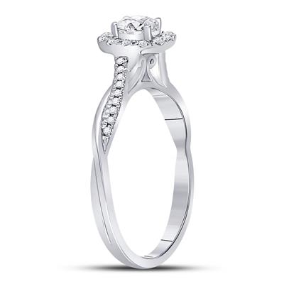 14K WHITE GOLD OVAL DIAMOND SOLITAIRE BRIDAL ENGAGEMENT RING 1/3 CTTW (CERTIFIED)