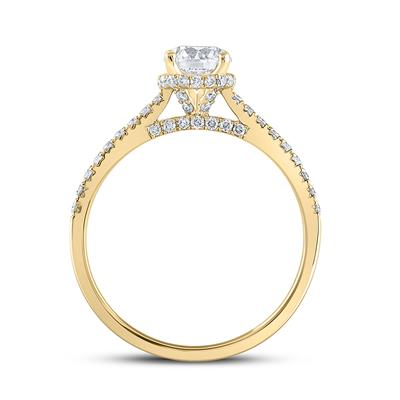 14K WHITE GOLD ROUND DIAMOND SOLITAIRE BRIDAL ENGAGEMENT RING 1 CTTW (CERTIFIED)
