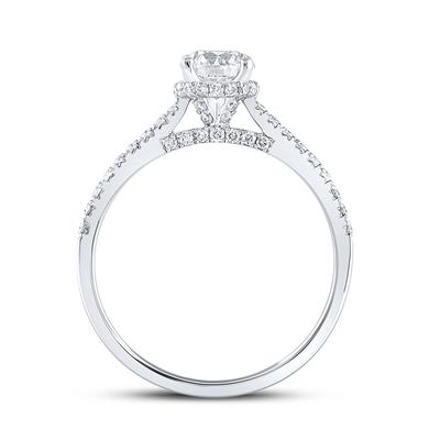 14K WHITE GOLD ROUND DIAMOND SOLITAIRE BRIDAL ENGAGEMENT RING 1 CTTW (CERTIFIED)