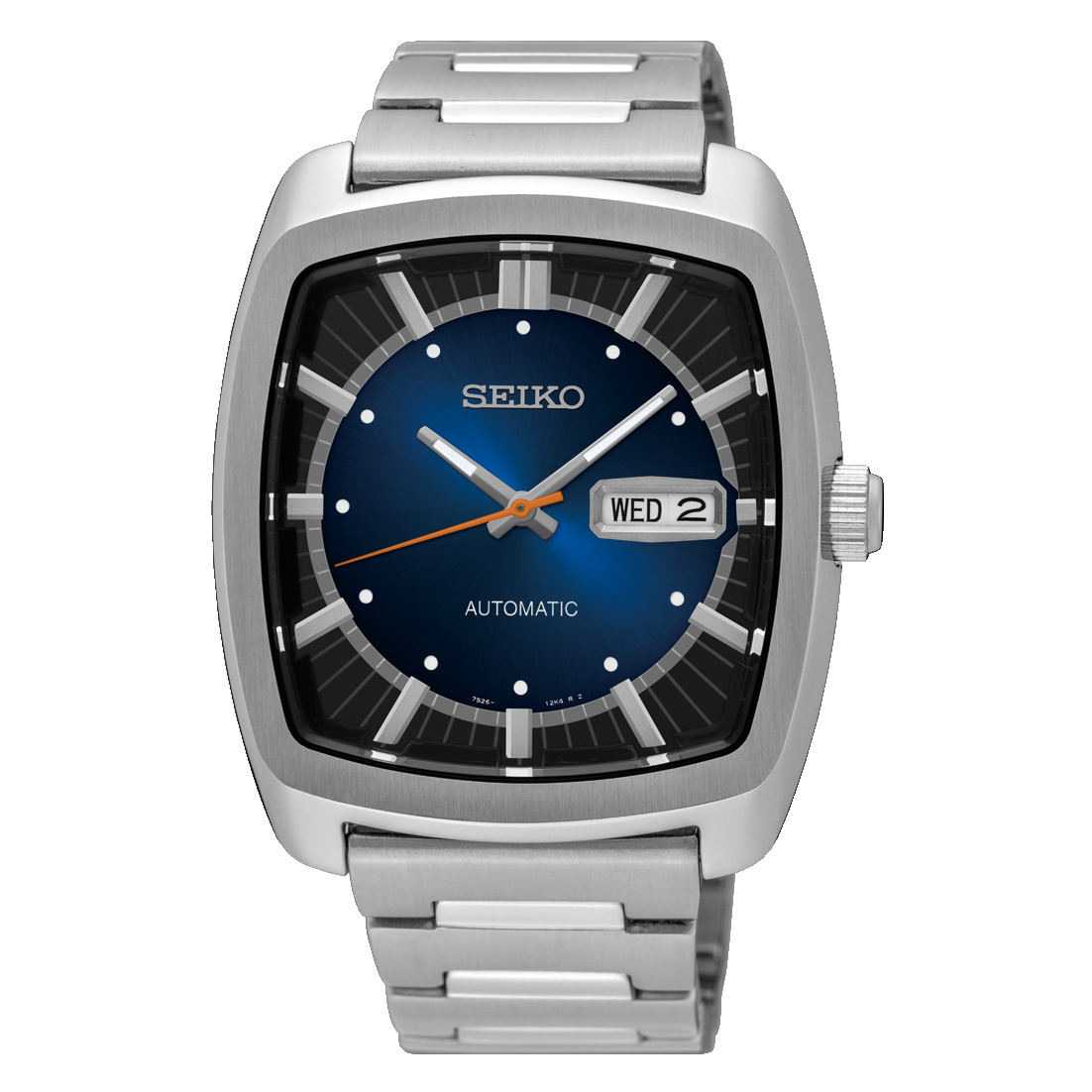 Seiko SNKP23 Recraft automatic watch with blue dial and stainless steel bracelet