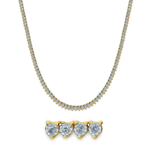 10KT 2.12-2.25CT D-NECKLACE "22inch"
