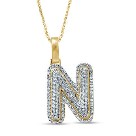 10K 0.33-0.41CT D-BUBBLE LETTER " N "