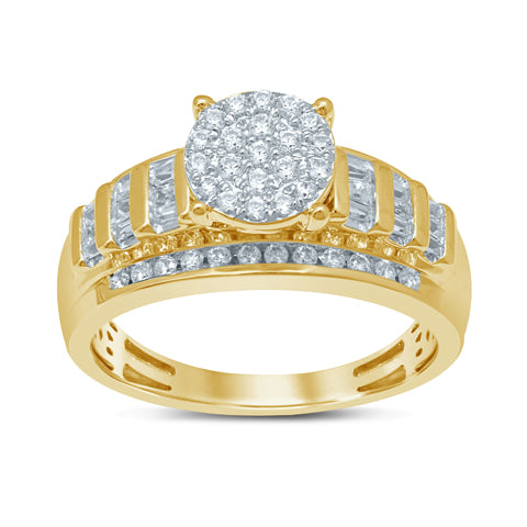 10K 0.46-0.54CT D-CINDRELLA RINGS "ROUND"