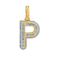 10KT 0.41- 0.49 CT D-BAGUETTES INITIAL " P "