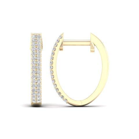 10KT 0.15CT D- EARRINGS "HOOPS"