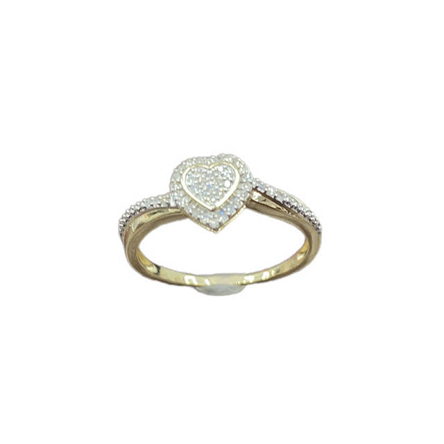 10KT 0.10CT D-LADIES RINGS "HEART"