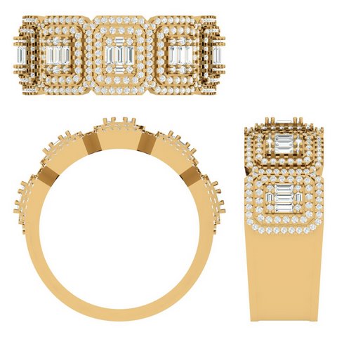10K 0.94- 1.06CT D-MENS BANDS