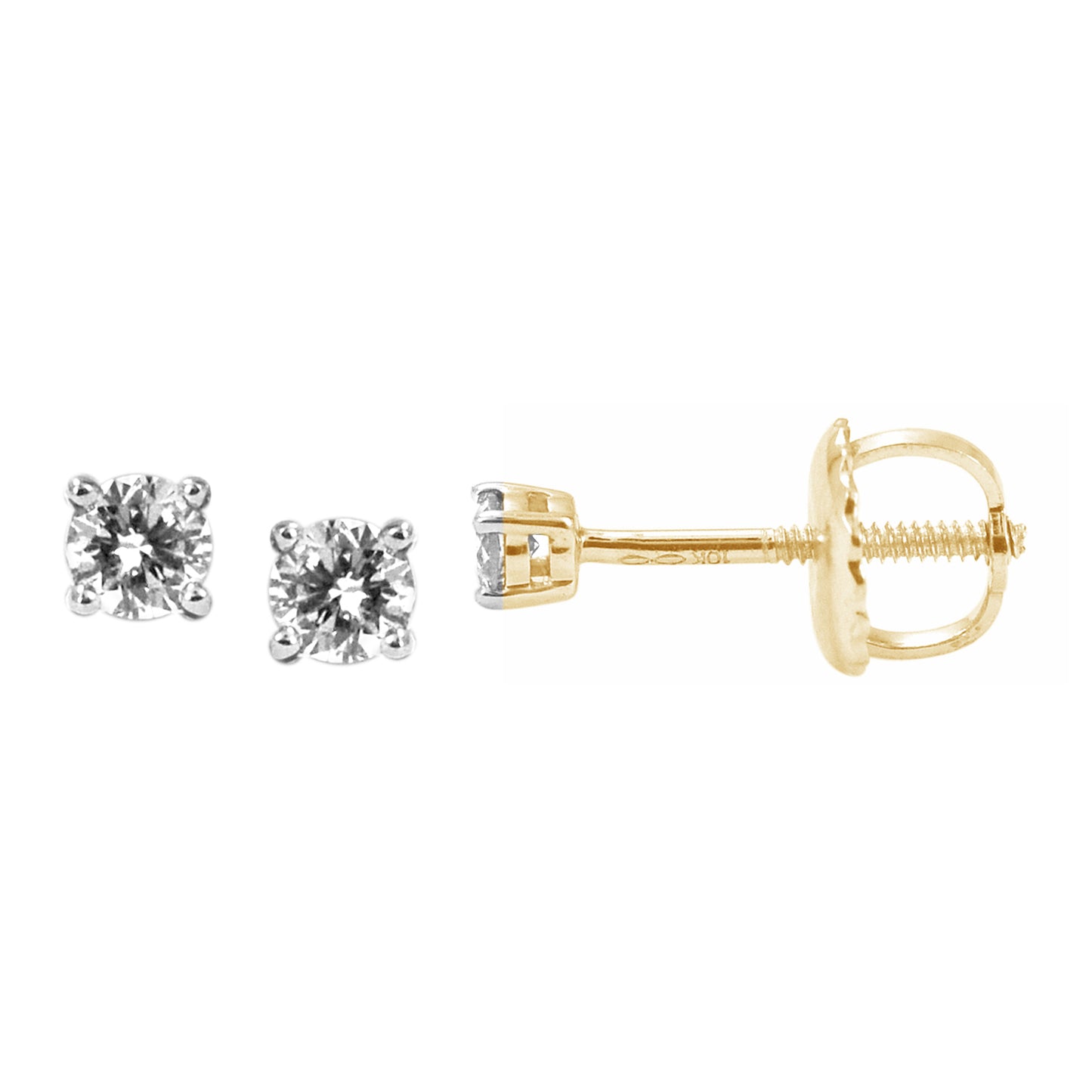 10K 0.07- 0.10CT D-EARRINGS