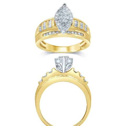 10K 0.48-0.52CT D-CINDRELLA RING "MARQUISE"