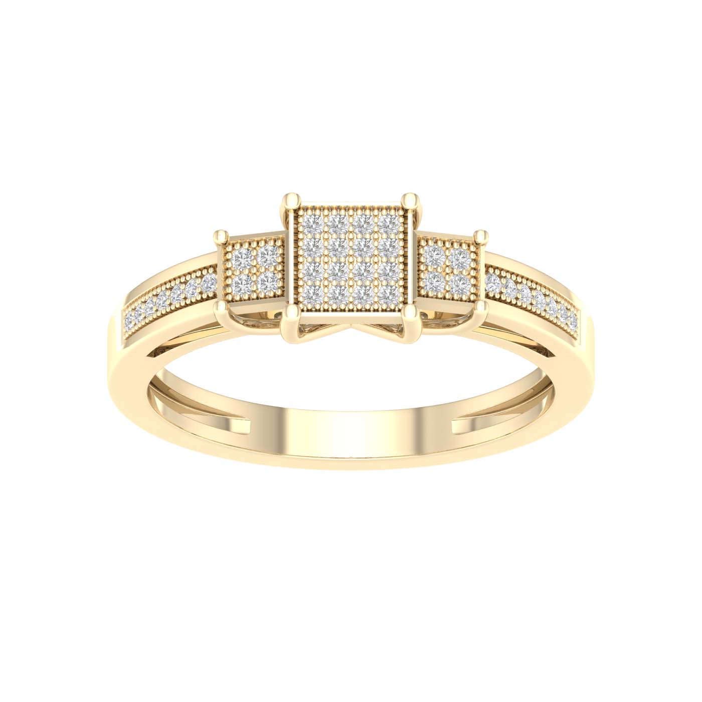 10K 0.12CT D-LADIES MICROPAVE RINGS