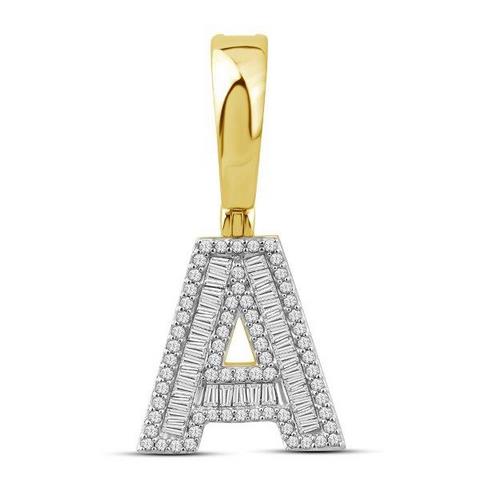 10KT 0.43CT D-BAGUETTE INITIAL "A"