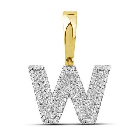 10K 0.62CT D-BAGUETTE INITIAL "W"