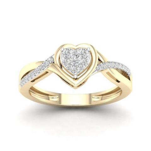 10K 0.20CT D-LADIES RINGS* HEART*