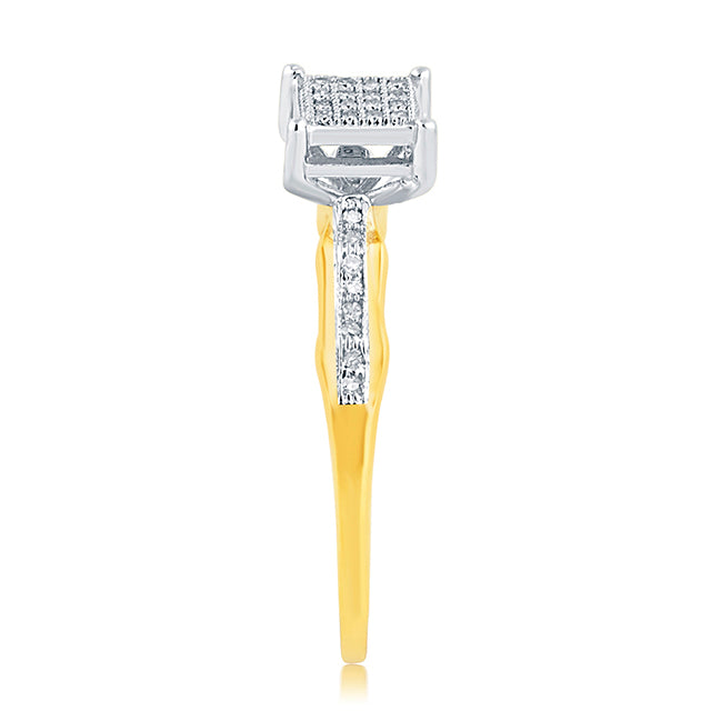 10K 0.10CT D-LADIES MICROPAVE RINGS