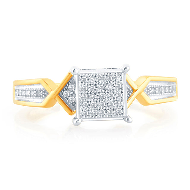 10K 0.14CT D-LADIES MICROPAVE RINGS