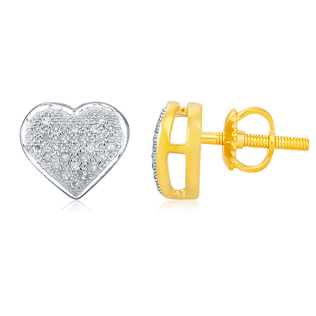 10K 0.15CT D-"HEART EARRINGS"