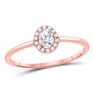 10K WHITE GOLD OVAL DIAMOND HALO BRIDAL ENGAGEMENT RING 1/3 CTTW