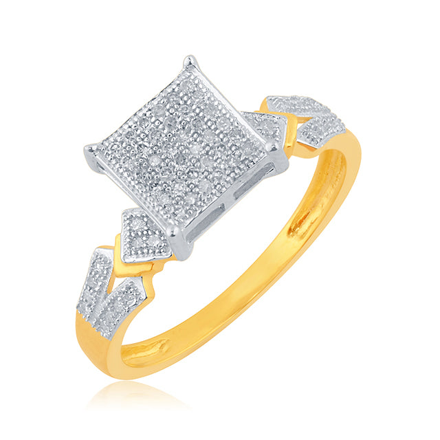 10K 0.17-0.19CT D-LADIES MICROPAVE RINGS