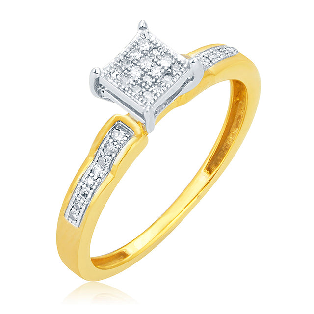 10K 0.10CT D-LADIES MICROPAVE RINGS