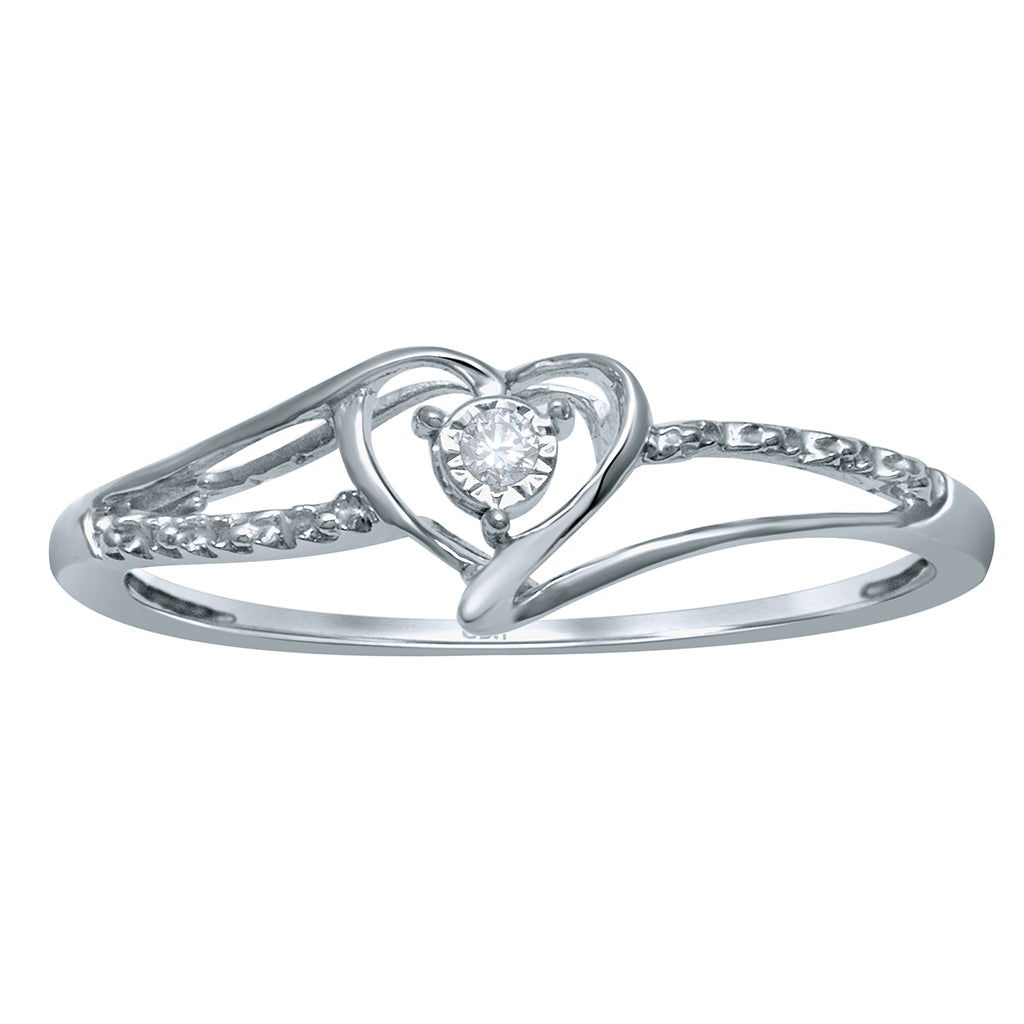 925 SS 0.02CT D-LADIES RING "HEART"