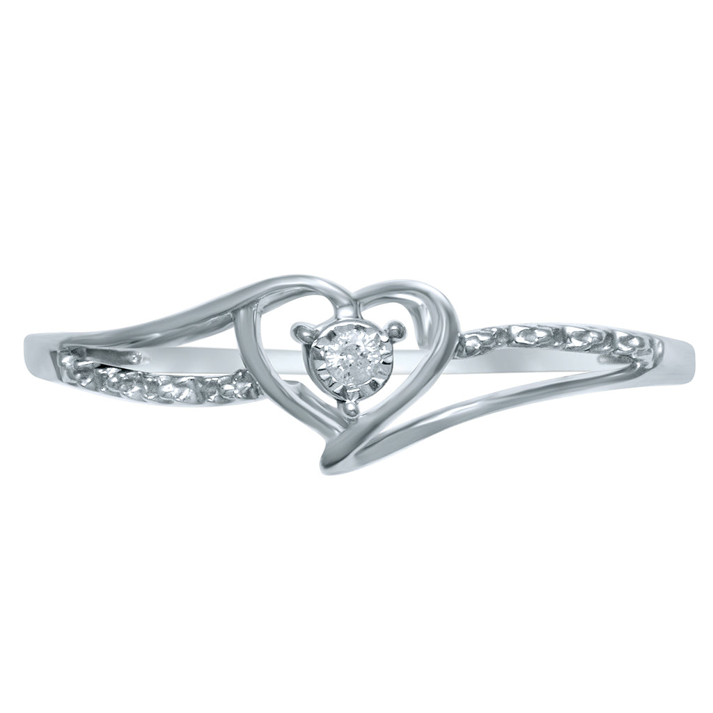 925 SS 0.02CT D-LADIES RING "HEART"