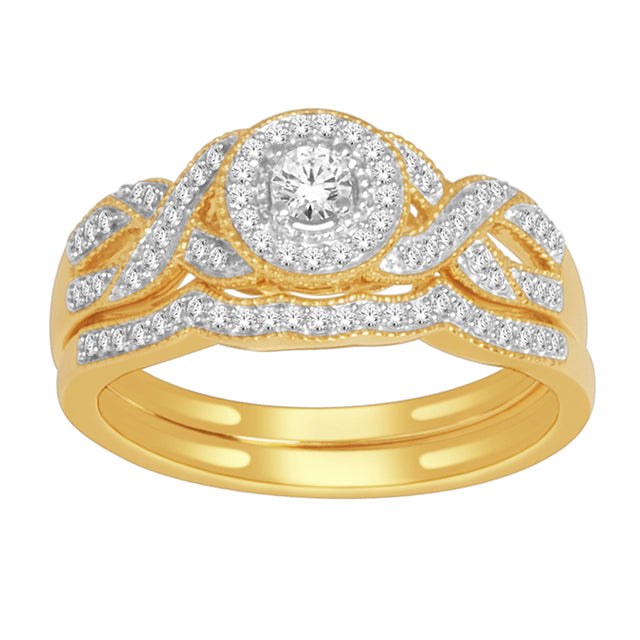 10K 0.33CT D-BRIDAL SET RDS CNTR 0.10CT