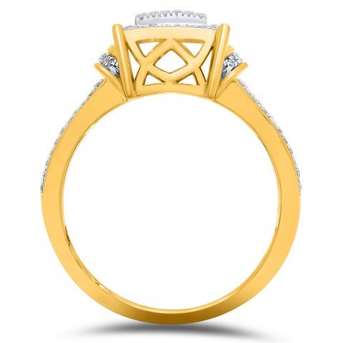 10K 0.28-0.33CT D-LADIES MICROPAVE RINGS