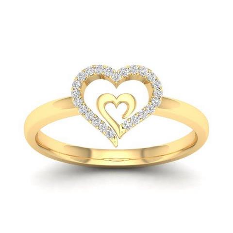 10KT 0.06CT D-LADIES RING "HEART"