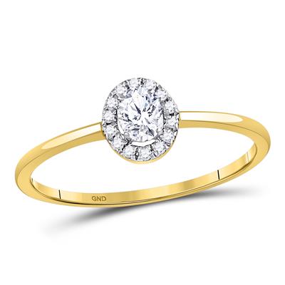 10K WHITE GOLD OVAL DIAMOND HALO BRIDAL ENGAGEMENT RING 1/3 CTTW